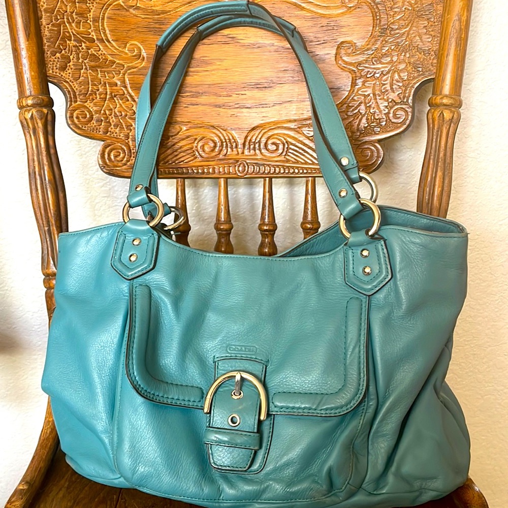 Coach Teal Leather Handbag